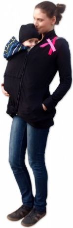Mikina pro nosící, těhotné - s aplikací růžových proužků, Velikosti těh. moda M/L - obrázek 1