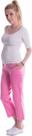 Těhotenské 7/8 bederní kalhoty - růžové, Velikosti těh. moda L (40) - obrázek 1