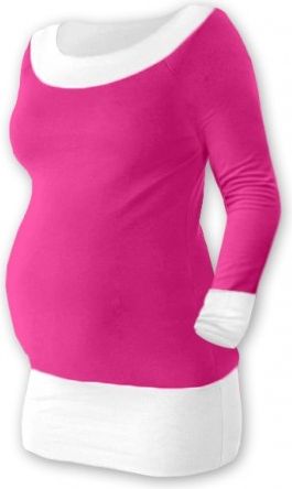 Těhotenska tunika DUO - růžová/bílá, Velikosti těh. moda L/XL - obrázek 1