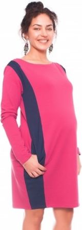 Těhotenské a kojící šaty/tunika Paola - amarant, Velikosti těh. moda XL (42) - obrázek 1