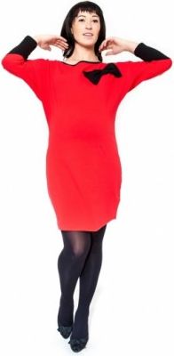 Těhotenské šaty/tunika EMMA - červená, Velikosti těh. moda S/M - obrázek 1