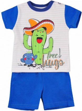 Letní soupravička Koala Cactus Summer modrá, Modrá, 62 (3-6m) - obrázek 1