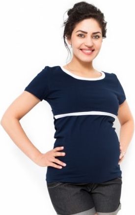 Těhotenské a kojící triko Aldona - granát, Velikosti těh. moda L (40) - obrázek 1