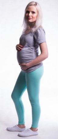 Těhotenské legíny - tyrkys, Velikosti těh. moda L (40) - obrázek 1