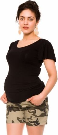 Těhotenské teplákový kraťasy Camo - maskáčové, Velikosti těh. moda XS (32-34) - obrázek 1