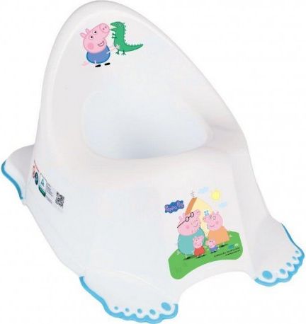Dětský nočník protiskluzový Prasátko Peppa white-blue, Modrá - obrázek 1