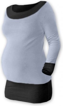 Těhotenska tunika DUO - šedá/černá, Velikosti těh. moda L/XL - obrázek 1