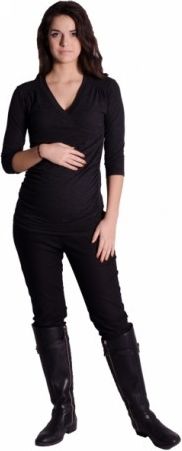 Těhotenské, kojící triko 3/4 rukáv - grafit, Velikosti těh. moda L/XL - obrázek 1