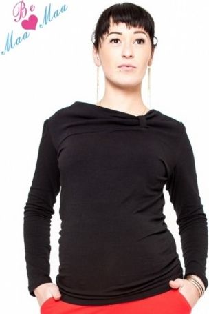 Těhotenské triko Vanessa - černé, Velikosti těh. moda S/M - obrázek 1