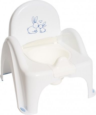 Hrající dětský nočník s poklopem Bunny bílý, Bílá - obrázek 1