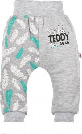 Kojenecké bavlněné tepláčky New Baby Wild Teddy, Šedá, 68 (4-6m) - obrázek 1