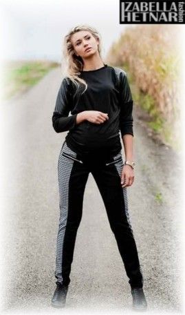 Těhotenské kalhoty XENIE - šedé/grafit, Velikosti těh. moda S (36) - obrázek 1