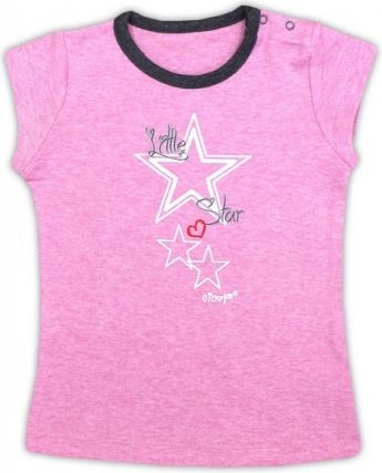 Bavlněné tričko NICOL SUPERSTAR - krátký rukáv - melír růžová, Velikost koj. oblečení 80 (9-12m) - obrázek 1