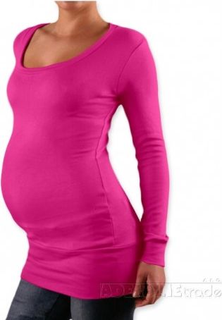 Triko, tunika nejen pro těhotné Nelly - růžová, Velikosti těh. moda L/XL - obrázek 1