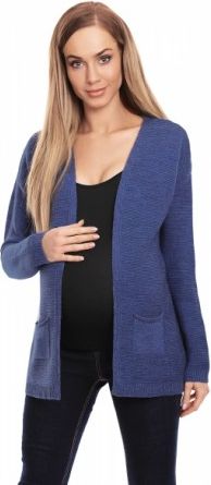 Be MaaMaa Těhotenský svetřík, kardigan s kapsami - jeans - obrázek 1