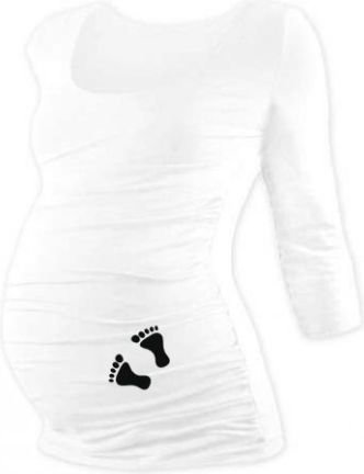 Těhotenské triko 3/4 rukáv s nožičkami - bílé, Velikosti těh. moda L/XL - obrázek 1