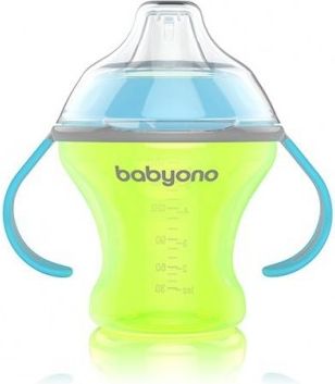 Nekapající hrneček s měkkým pítkem Baby Ono - zeleno/modrý - obrázek 1