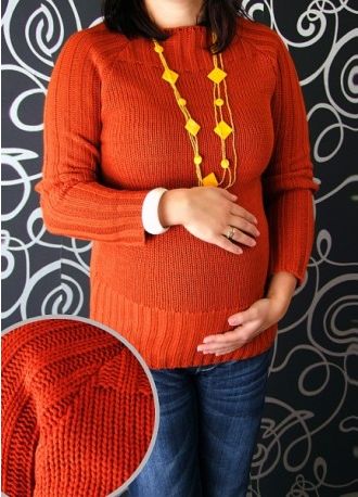 Těhotenský svetřík SELIN cihlová / červená - obrázek 1