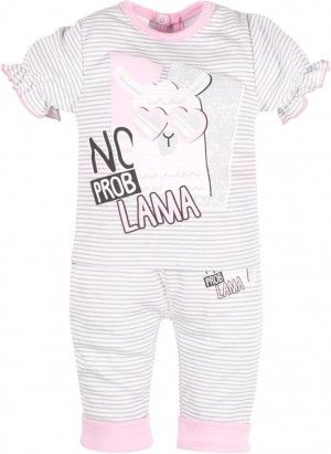 Kojenecké tričko s krátkým rukávem a tepláčky New Baby Lama, Šedá, 62 (3-6m) - obrázek 1
