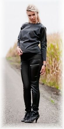 Těhotenské kalhoty LAVRA - černé, Velikosti těh. moda L (40) - obrázek 1