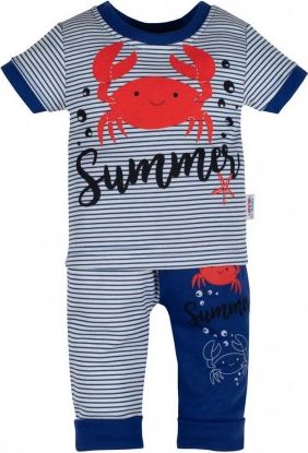 Kojenecké tričko s krátkým rukávem a tepláčky New Baby Summer, Modrá, 68 (4-6m) - obrázek 1