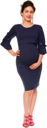 Elegantní těhotenské a kojící šaty Barbara - granát, Velikosti těh. moda L (40) - obrázek 1