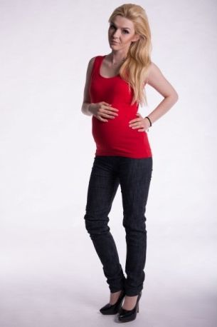 Těhotenské,kojící tilko s odnimatelnými ramínky - červené, Velikosti těh. moda S/M - obrázek 1