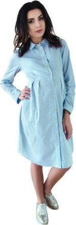 Těhotenské šaty/tunika dl. rukáv - modré, Velikosti těh. moda XL (42) - obrázek 1