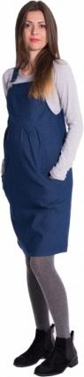 Těhotenské,zahradníčkové šaty - jeans, Velikosti těh. moda S (36) - obrázek 1