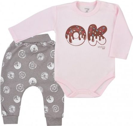 Kojenecké tepláčky a body Koala Yummy růžovo šedé, Růžová, 74 (6-9m) - obrázek 1