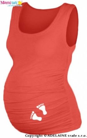 Top, tílko DANA s potiskem NOŽIČEK - koral, Velikosti těh. moda S/M - obrázek 1