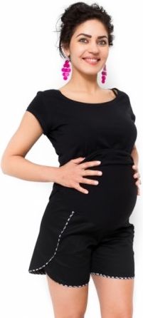 Těhotenské kraťasy Pola - černé, Velikosti těh. moda XL (42) - obrázek 1