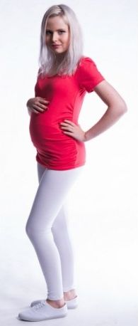 Těhotenské legíny - bílé, Velikosti těh. moda L (40) - obrázek 1