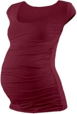 Těhotenské triko mini rukáv JOHANKA - bordo , Velikosti těh. moda XXL/XXXL - obrázek 1