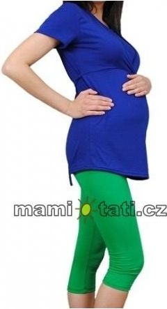 Těhotenské barevné legíny 3/4 délky - zelená, Velikosti těh. moda XL (42) - obrázek 1
