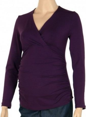 Těhotenská halenka dl. rukáv LONI fialová, Velikosti těh. moda XS/L - obrázek 1