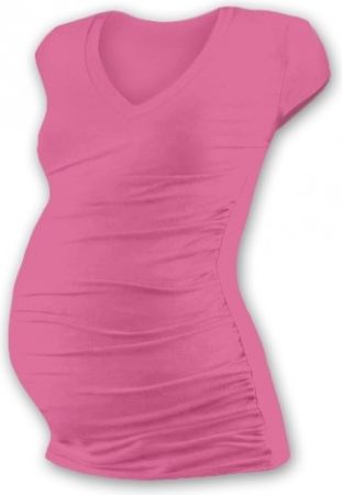 Těh. tričko MINI rukáv s výstřihem do V - růžové, Velikosti těh. moda S/M - obrázek 1