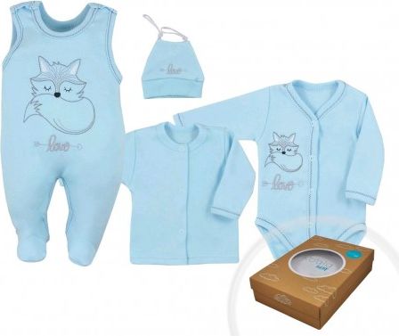 4-dílná kojenecká souprava Koala Fox Love modrá, Modrá, 50 - obrázek 1