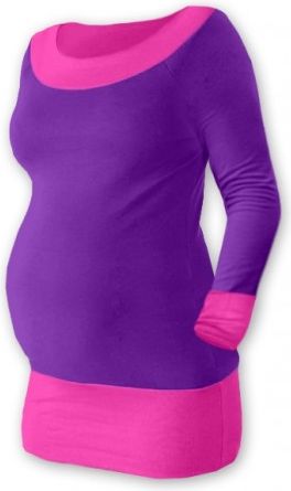 Těhotenska tunika DUO - fialová/růžová, Velikosti těh. moda L/XL - obrázek 1