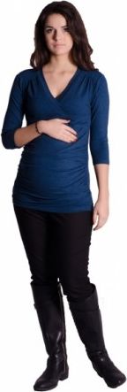Těhotenské, kojící triko 3/4 rukáv - granát, Velikosti těh. moda L/XL - obrázek 1