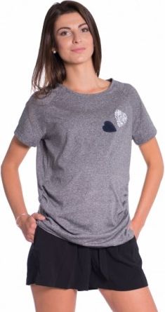 Těhotenské triko kr. rukáv - grafit, Velikosti těh. moda XXL (44) - obrázek 1