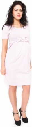 Těhotenské šaty Vivian - světle růžová, Velikosti těh. moda  S (36) - obrázek 1