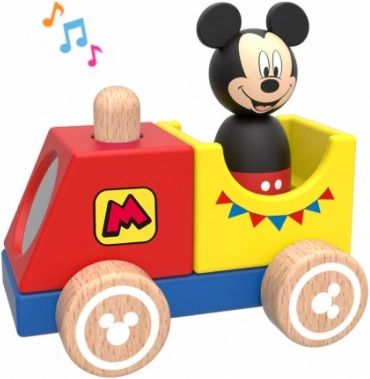 Dřevěný Disney vláček s Mickeym, 12x8x12 cm - obrázek 1