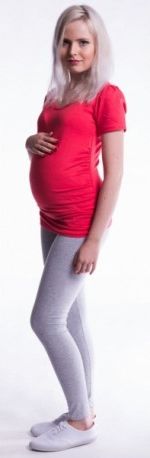 Těhotenské legíny - šedý melír, Velikosti těh. moda XL (42) - obrázek 1