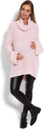 Teploučký,těhotenský svetřík, rolák - růžový - obrázek 1