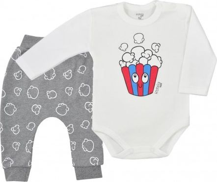 Kojenecké tepláčky a body Koala Yummy bílo šedé, Bílá, 80 (9-12m) - obrázek 1