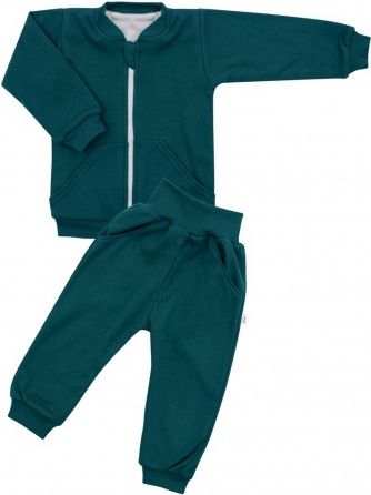 Kojenecké tepláčky a mikinka New Baby Uni smaragdově zelená, Zelená, 80 (9-12m) - obrázek 1