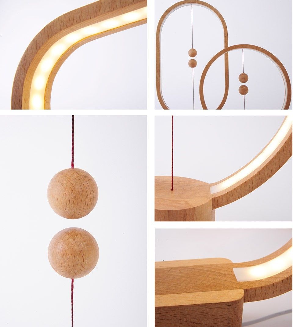 Allocacoc Heng Balance Lamp Ellipse USB lampička tmavé dřevo - obrázek 4