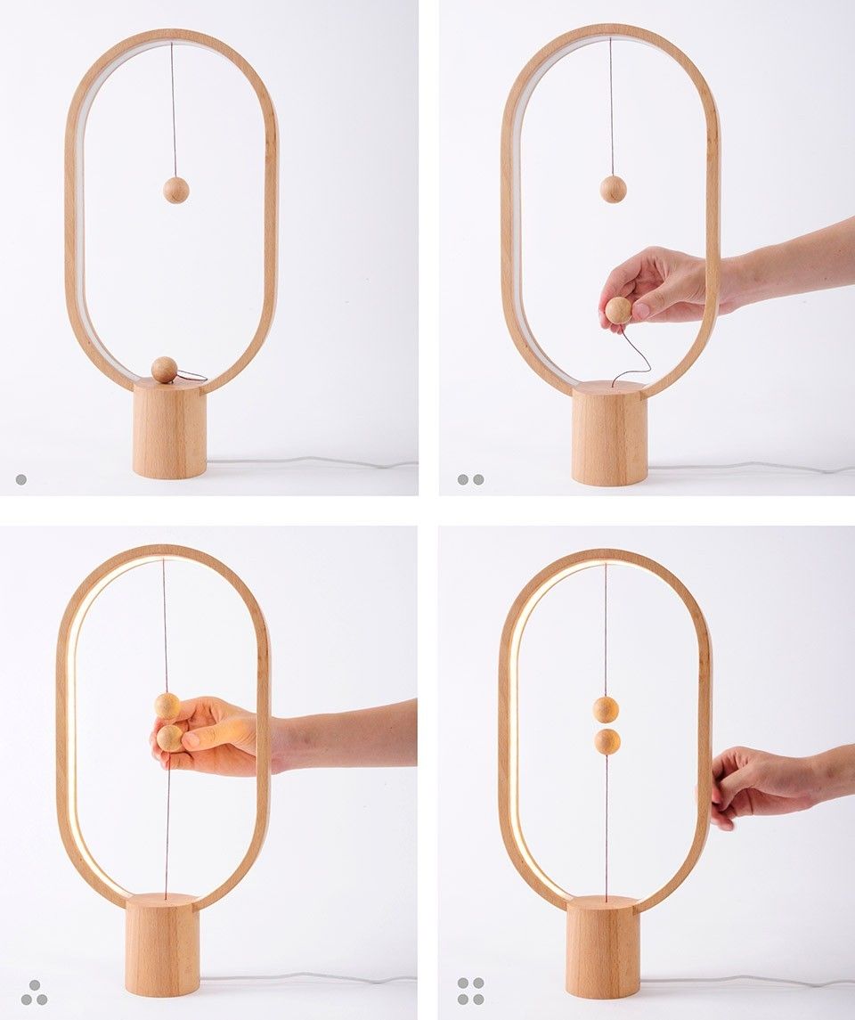 Allocacoc Heng Balance Lamp Ellipse USB lampička tmavé dřevo - obrázek 5