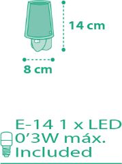 Dalber Vichy Green 80225H dětské noční světlo do zásuvky - obrázek 5